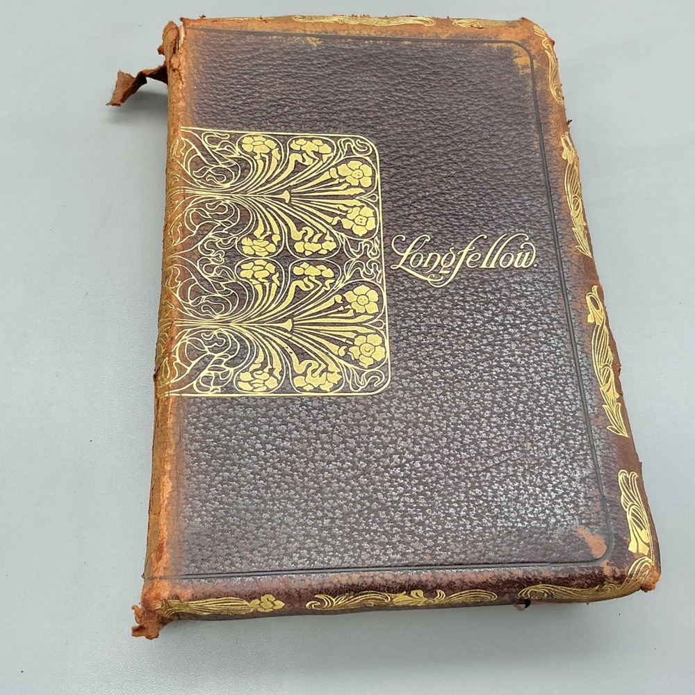 1893 Poems Henry Wadsworth Longfellow Nathan Haskell Dole Antique Leather Book